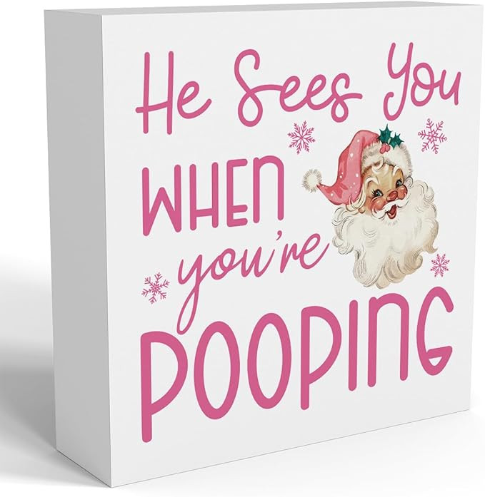 Funny Christmas Bathroom Decor, Pink Christmas Decoration, Funny Gift Decorations for Bathroom, W... | Amazon (US)