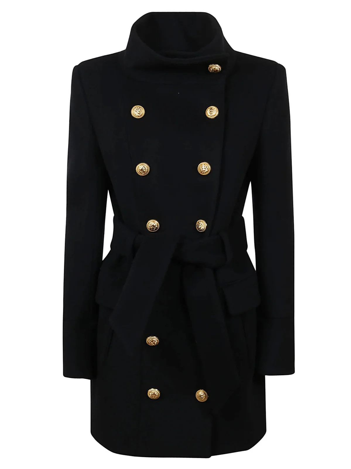 Balmain Double-Breasted Belted Coat | Cettire Global