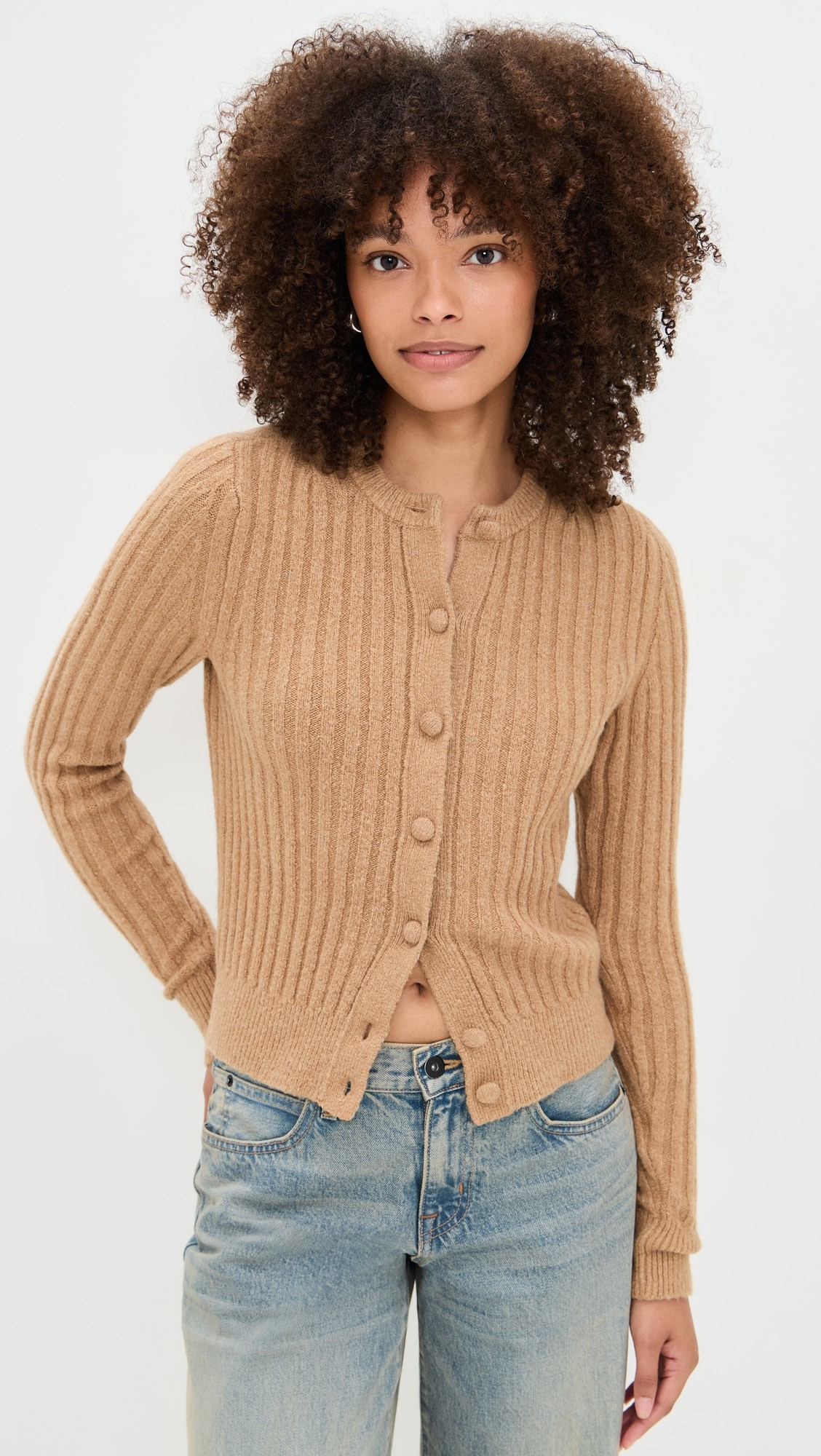 Ribbed Button Front Cardigan | Shopbop