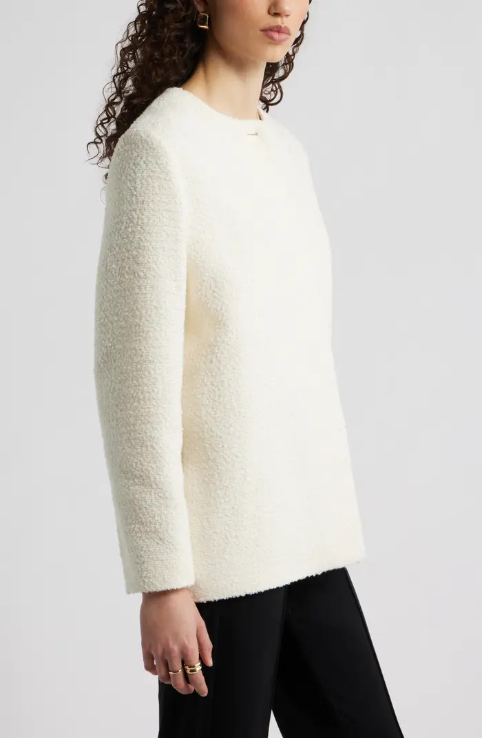 Collarless Pleat Back Jacket | Nordstrom