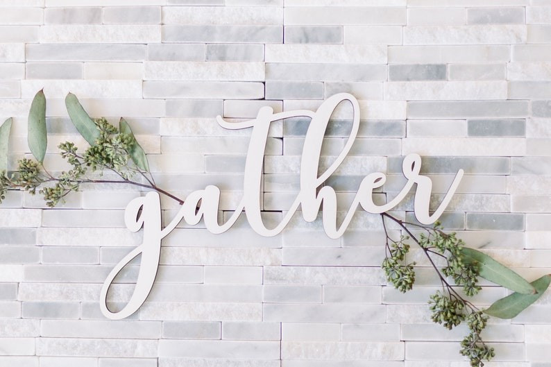 Gather Sign | Gather Word Cut  | Etsy (US)