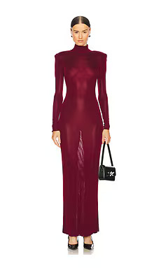 self-portrait Viscose Knit Maxi Dress in Red from Revolve.com | Revolve Clothing (Global)
