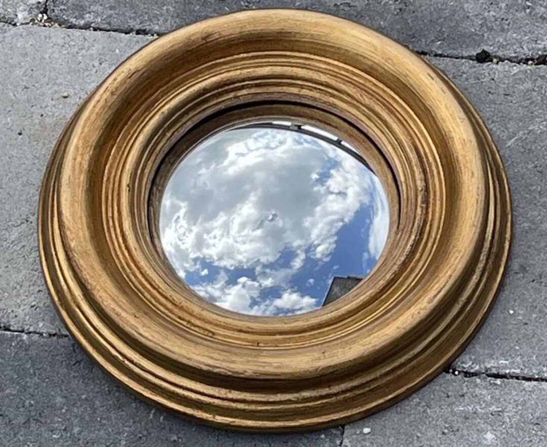 Convex Mirror Napoleon III Style Convex Mirror in Wood With a Golden Patina Witch's Eye Mirror Bu... | Etsy (US)