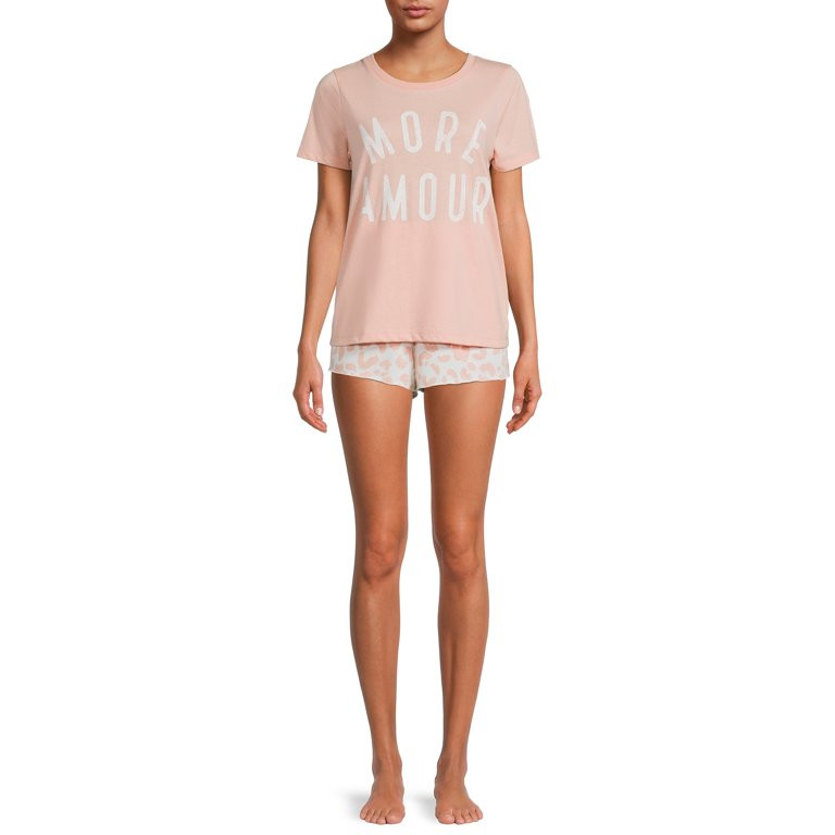 Grayson Social Women's and Women's Plus Size Valentine's Day Sleep T-Shirt and Shorts Set, 2-Piec... | Walmart (US)