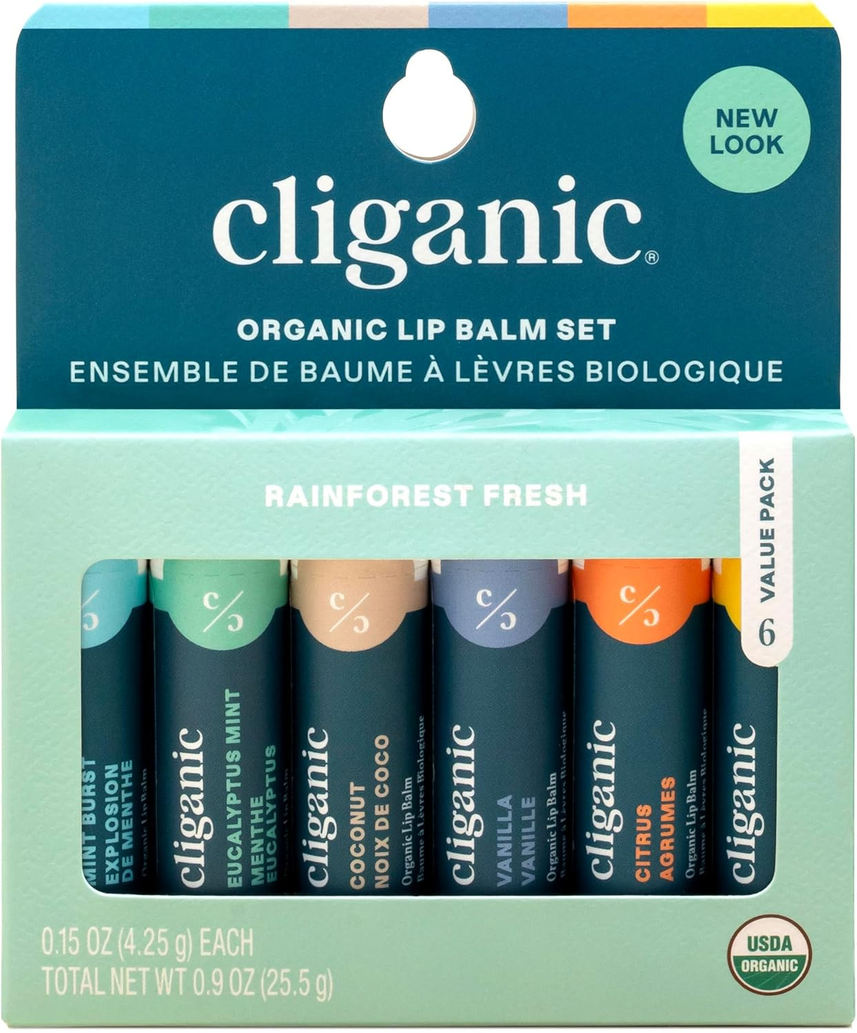 Cliganic USDA Organic Lip Balm Set - 6 Flavors - 100% Natural Moisturizer for Cracked & Dry Lips ... | Amazon (US)
