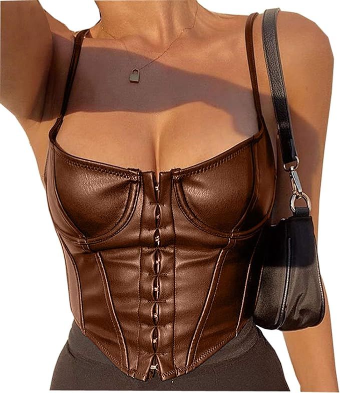 Women's Sexy Bustiers Corsets Push Up Off Shoulder Crop Tops Spaghetti Strap Tank Top Party Clubw... | Amazon (US)