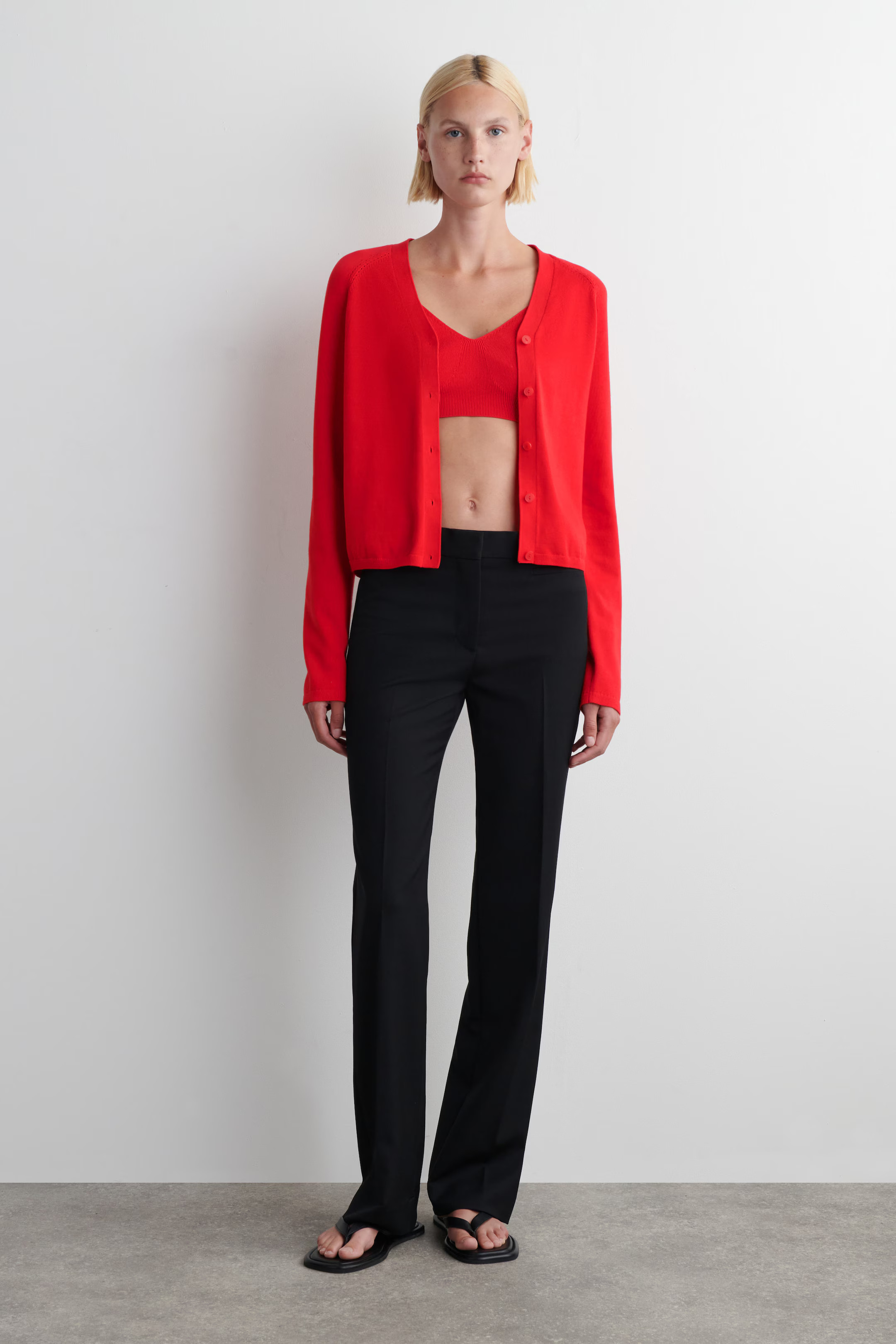 KNITTED COTTON V-NECK CARDIGAN | COS (EU)