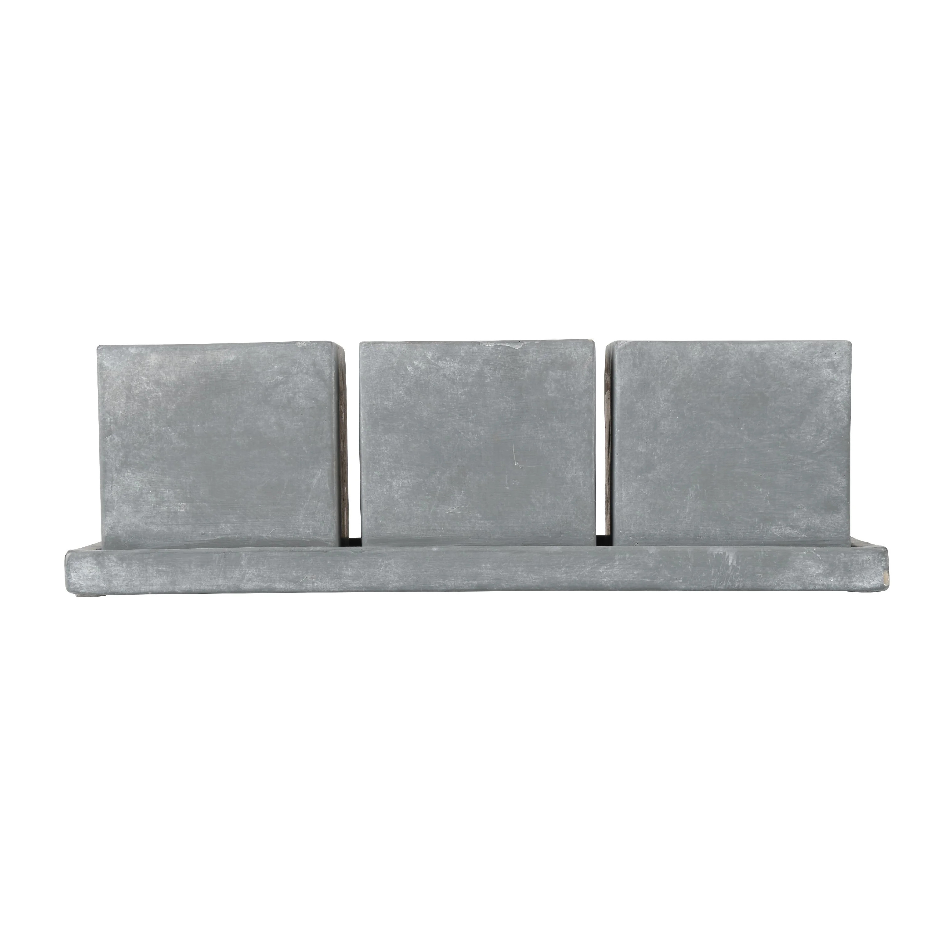 Better Homes & Gardens 4-Piece Naveen Herb Concrete Planter Set, Gray | Walmart (US)