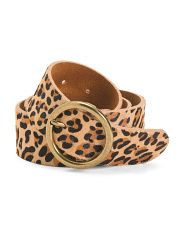 Haircalf Leather Leopard Circle Belt | TJ Maxx