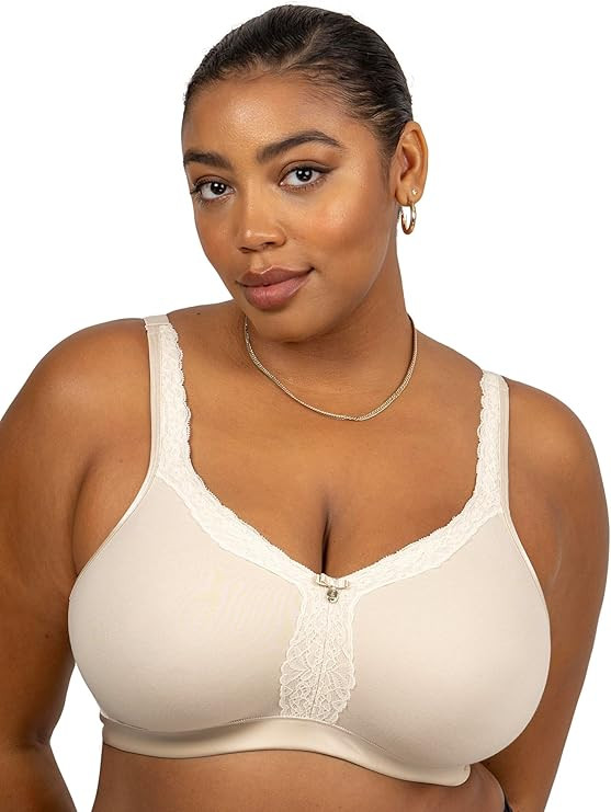 Curvy Couture Women's Plus Size Cotton Luxe Unlined Wire-Free Bra | Amazon (US)