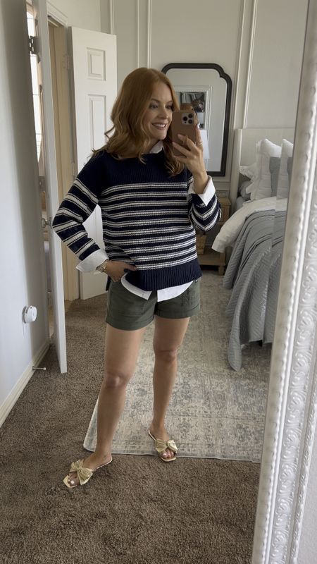 Happy Sunday! Todays look is all from Walmart! The sweater is only $16!! I got a small in it but think sizing up would have been better for a more relaxed look! The shorts I went up to a medium as I don’t like any of my shorts to be tight!

#LTKworkwear #LTKSeasonal #LTKfindsunder50