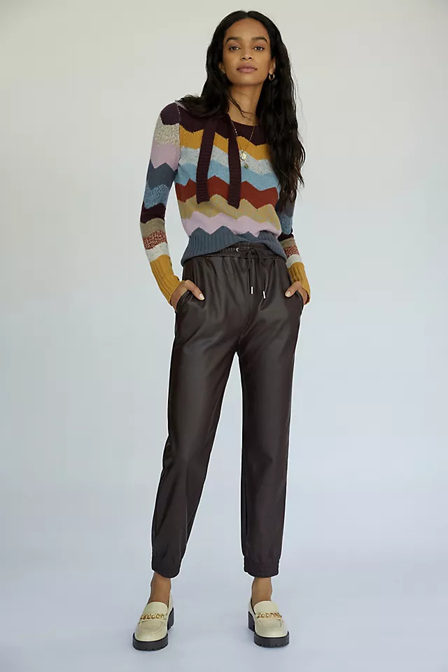 Sleek Faux Leather Joggers | Anthropologie (US)