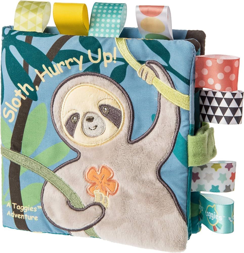 Taggies Touch & Feel Soft Cloth Book with Crinkle Paper & Squeaker, Molasses Sloth | Amazon (US)