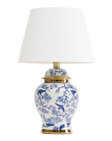 19in Ceramic Chinoiserie Birds Table Lamp | TJ Maxx