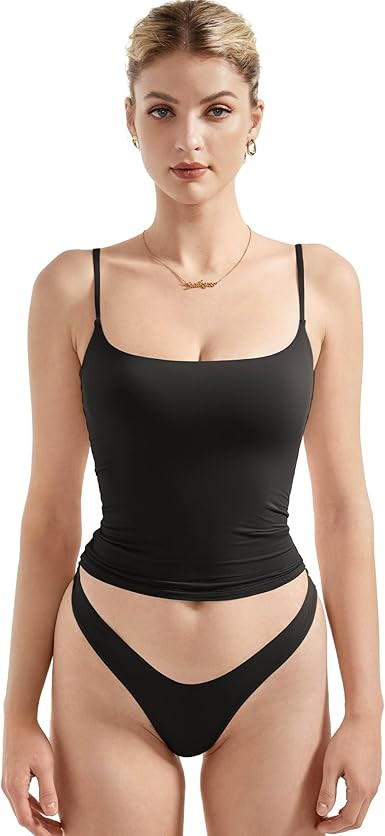 SUUKSESS Women Sexy Square Neck Tank Top Summer Y2K Going Out Basic Cami Shirt | Amazon (US)