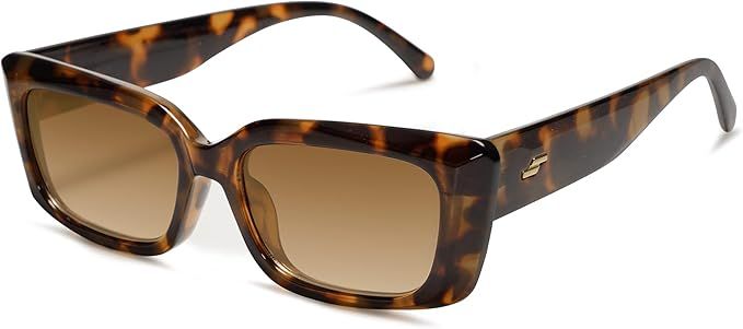 Amazon.com: SOJOS Trendy Rectangular Sunglasses Womens for Small Face 90's Retro Shades Sunnies G... | Amazon (US)
