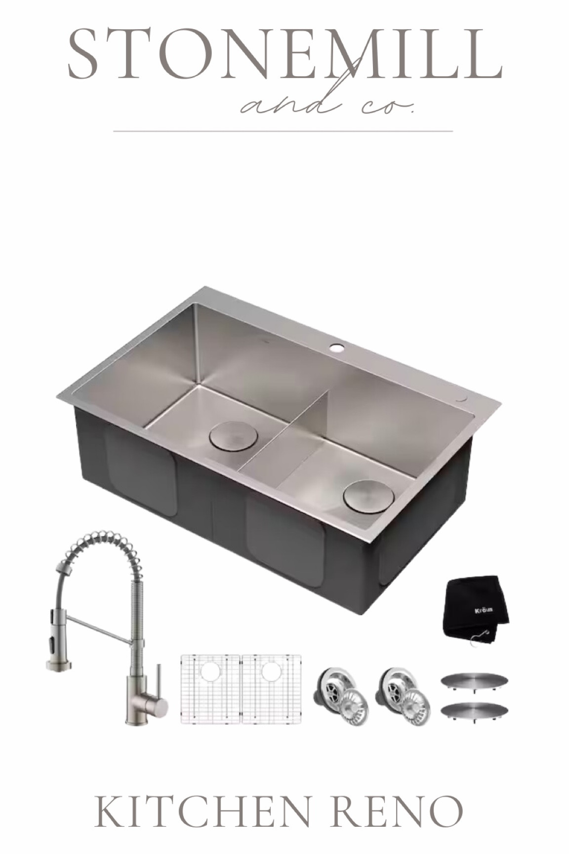 New sink alert! I have been SEARCHING for the one* and I cant wait to get this installed. Finally decided to go with stainless, double basin with a low divider! 

#LTKhome #LTKsalealert