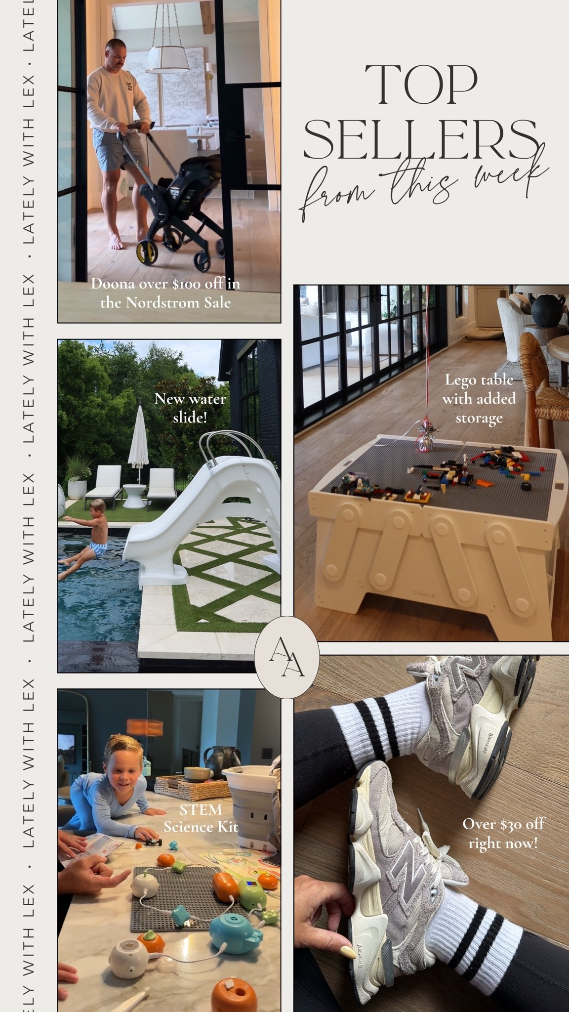 This week’s top sellers 💛 

1. Lego table for building + storage- this was Ollie’s 5th birthday gift! 
2. New balance 9060 sneakers- currently $30 off in the Nordstrom Sale! 
3. Water slide- recently purchased from Amazon for our pool & the boys have been loving it!  
4. Doona car seat + stroller- currently over $100 off in the Nordstrom sale. Definitely going to sell out fast once the sale goes public tomorrow! We loveeee ours- such a game changer! 
5. STEM science kit - a fun rainy day activity that the boys love to play with!

#LTKSaleAlert #LTKmomlife #LTKBump