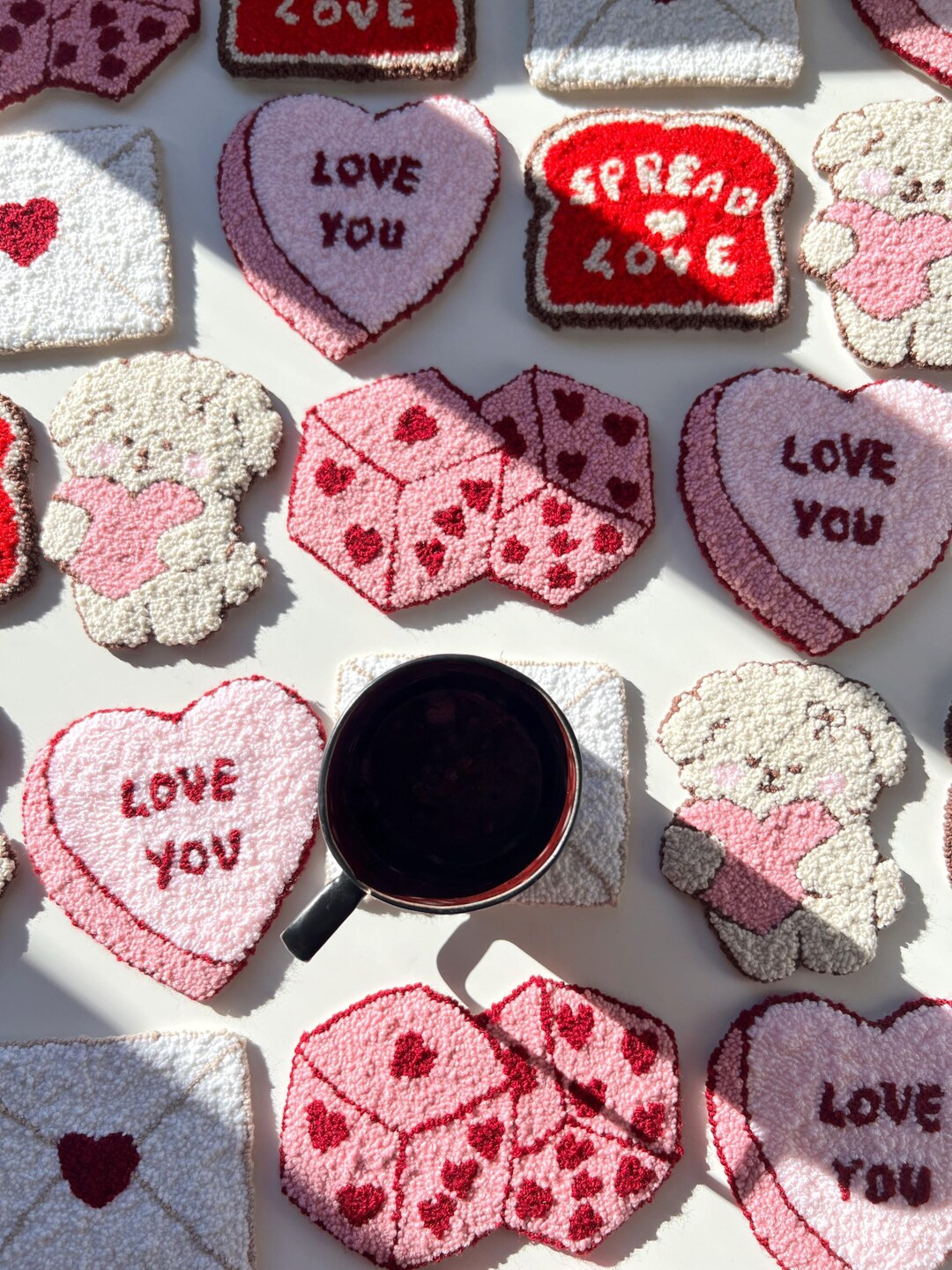 Handmade Valentine’s Day Gift: Mug Rug Coaster - Etsy | Etsy (US)