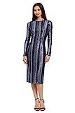 Maggy London Women's Long Sleeve Midi Dress, Navy/Silver/Slate, 12 | Amazon (US)