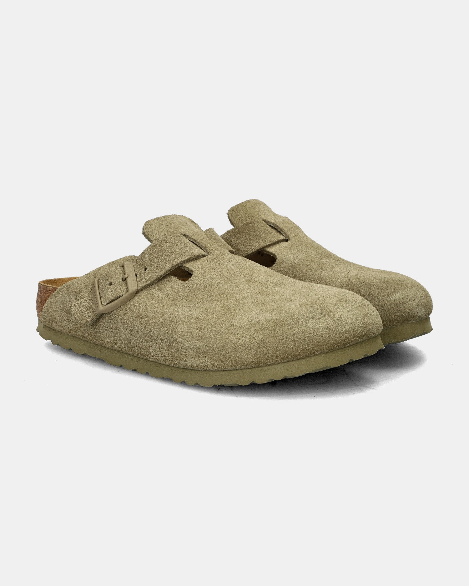 Birkenstock Boston Suede clog - Instapschoenen - Groen | Nelson Schoenen NL