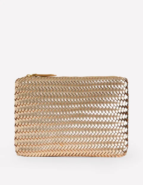 Woven Metallic Pouch | Boden UK