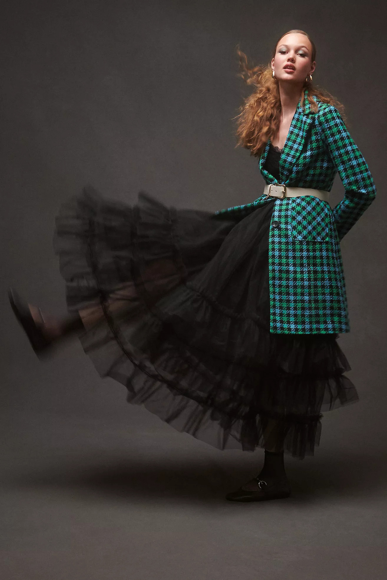 Pilcro Strapless Tulle Lace Midi Dress | Anthropologie (US)