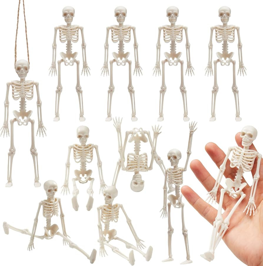 JOYIN 12 PCS 6\u201d Small Skeletons Halloween Decorations Mini Skeleton Figurines for Craft Haun... | Amazon (US)