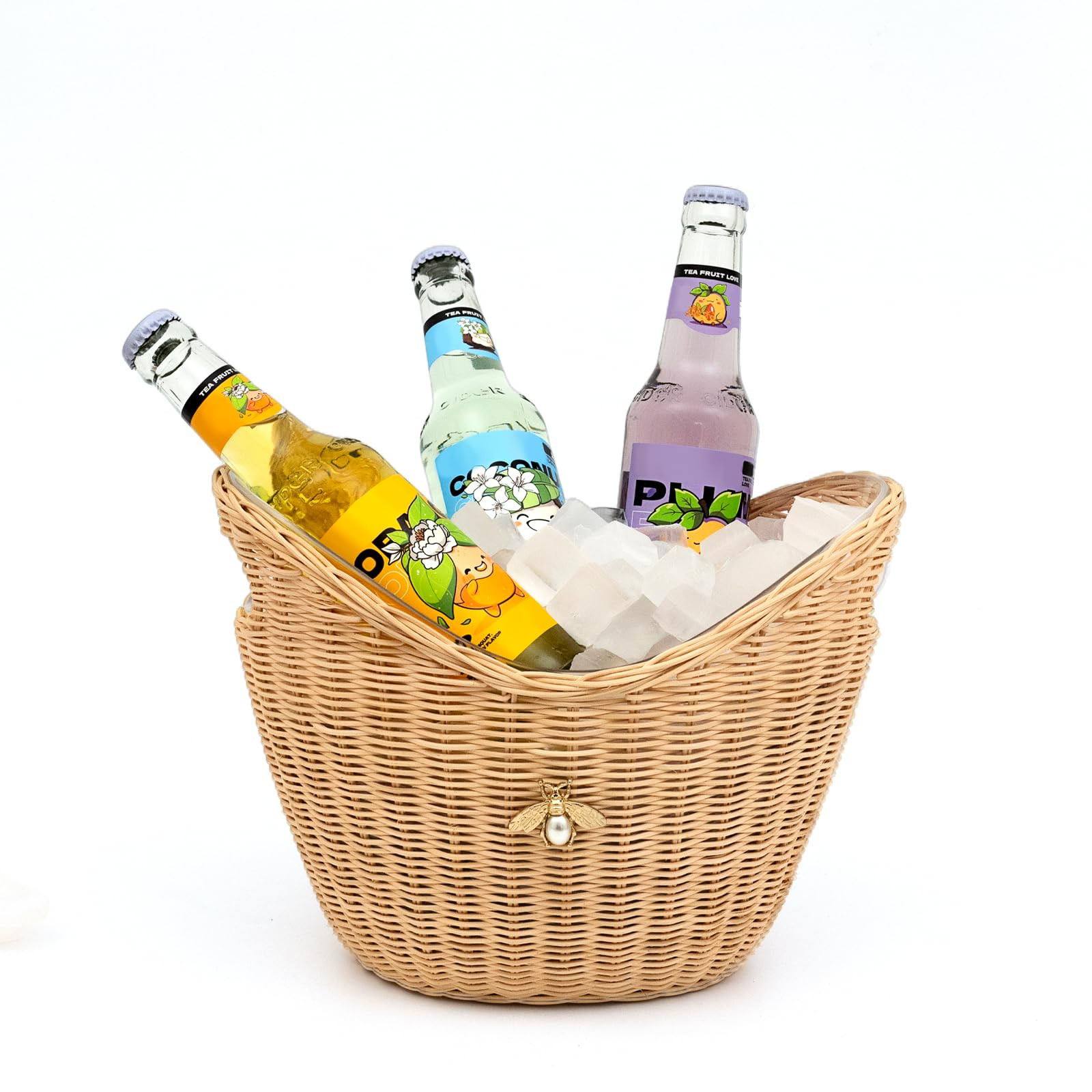 Lexenic Ice Bucket with Handle, Woven and Acrylic Double Layer Busket Design, 4L Champagne Wine B... | Amazon (US)