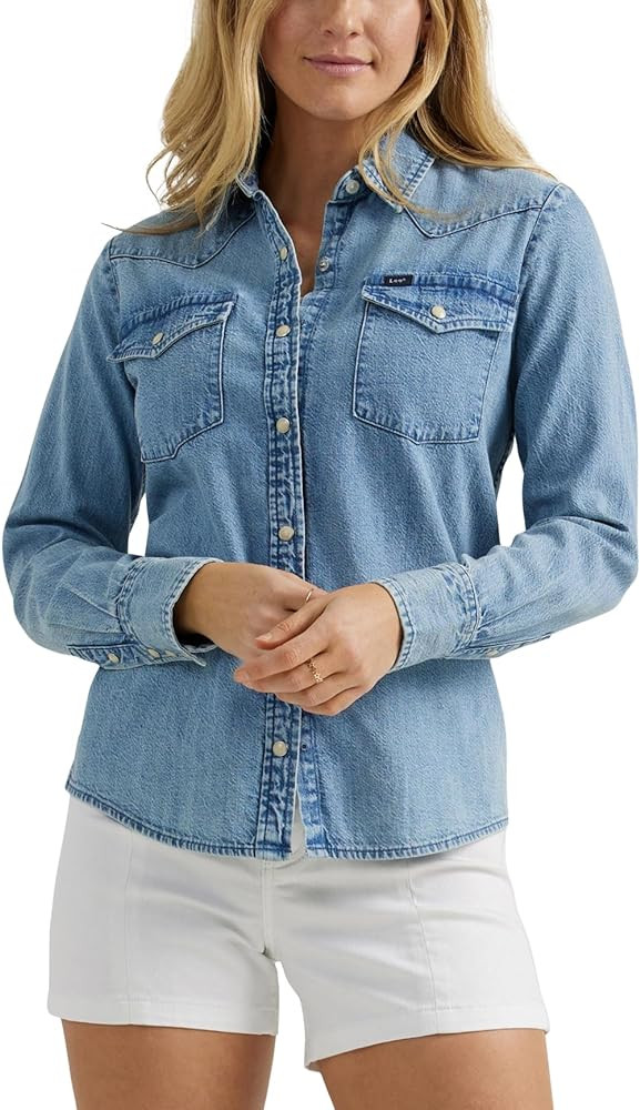 Lee Women's Legendary Slim Fit Western Snap Shirt | Amazon (US)