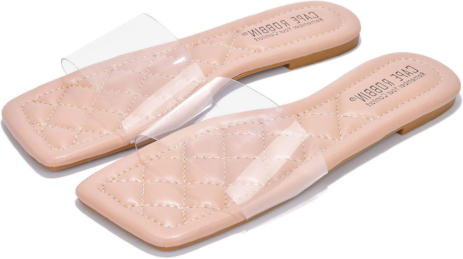 Cape Robbin Keko Sandals Slides for Women, Clear Womens Mules Slip On Shoes | Amazon (US)