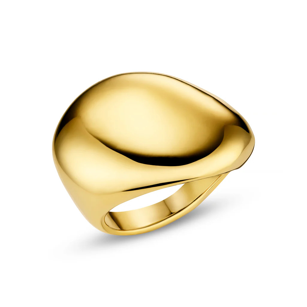 Statement Organic Pebble Ring - Gold | Orelia