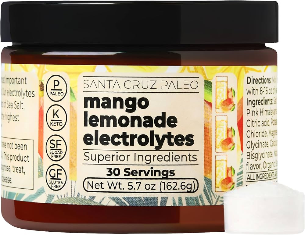 Santa Cruz Paleo Electrolyte Powder, Mango Lemonade, Sugar Free Hydration Drink Mix with Himalaya... | Amazon (US)