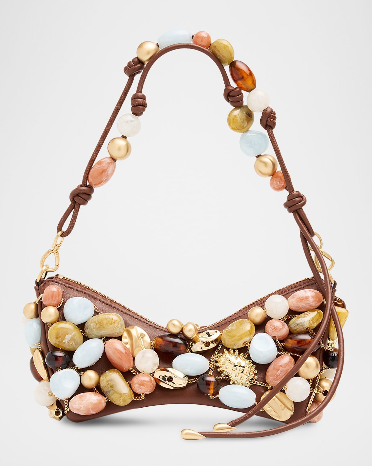 Mercier Multicolor Stone Leather Shoulder Bag | Neiman Marcus