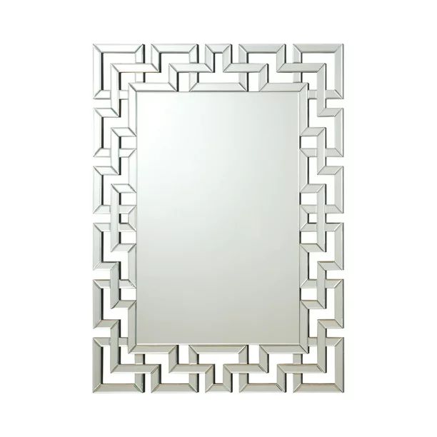 Interlocking Greek Frameless Wall Mirror Silver - Walmart.com | Walmart (US)
