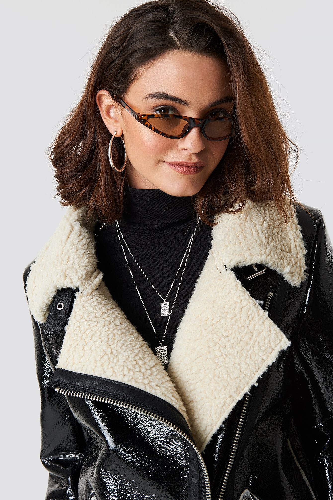 Emilie Briting x NA-KD Leopard cateye sunglasses - Brown | NA-KD Global