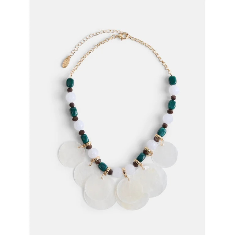 Scoop Women’s Beaded Shell Statement Necklace | Walmart (US)