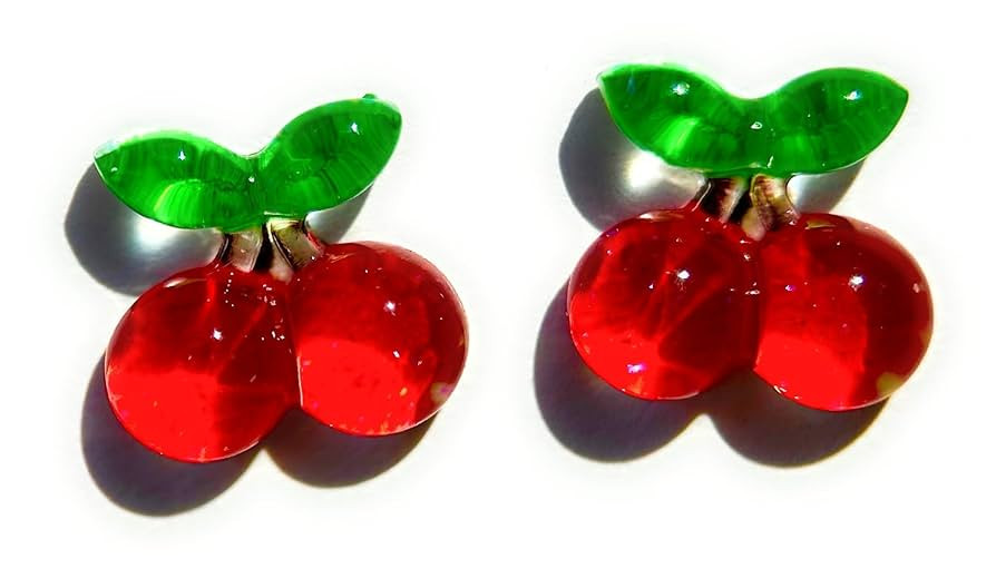 Hypoallergenic Cherry Stud Earrings on Plastic Posts | Amazon (US)