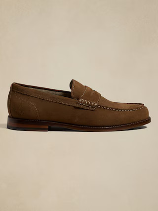 Classic Suede Penny Loafer | Banana Republic Factory