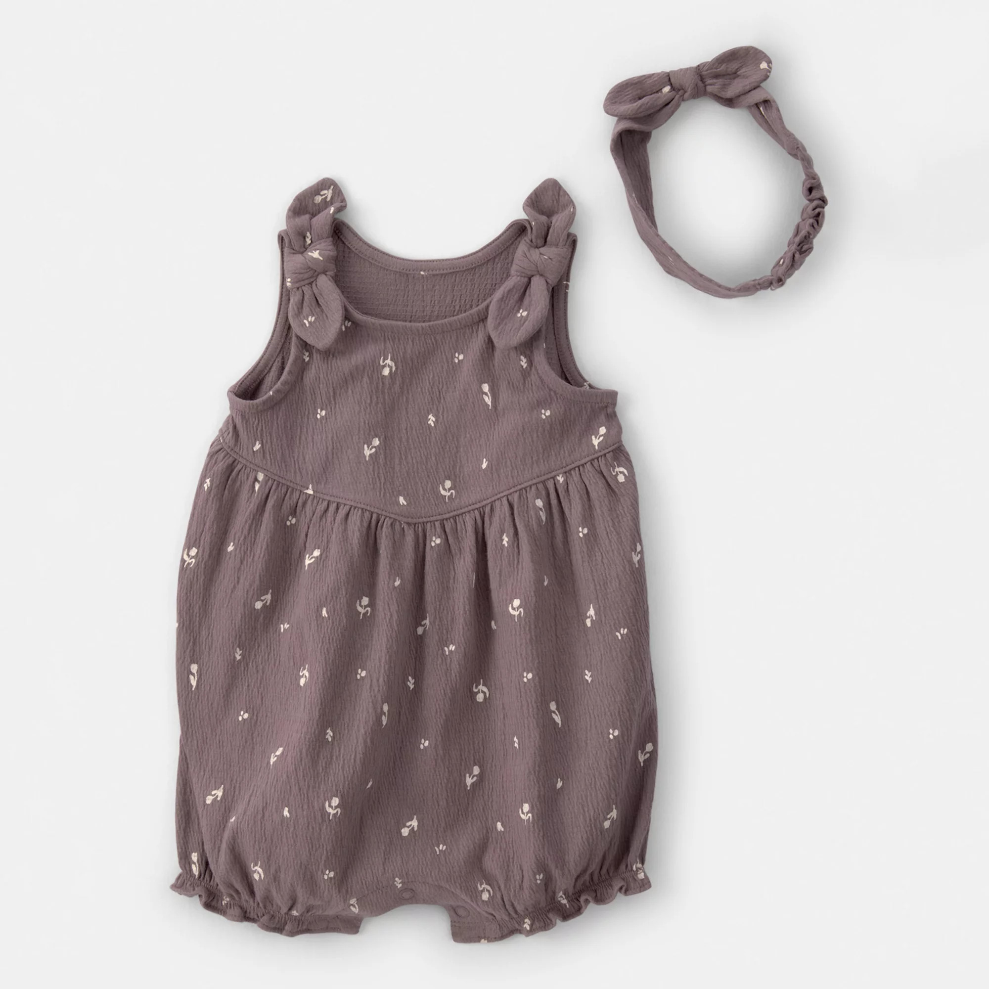 Baby Girl Carter's 2-Piece Floral Sleeveless Romper & Headband Set | Kohl's