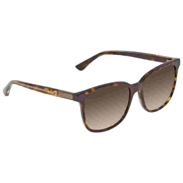 Gucci Brown Gradient Rectangular Ladies Sunglasses GG0376S 002 54 | Walmart (US)