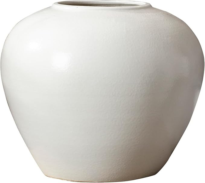 Florero de cerámica blanca vintage, florero seco para decoración del hogar, florero grueso y mo... | Amazon (US)