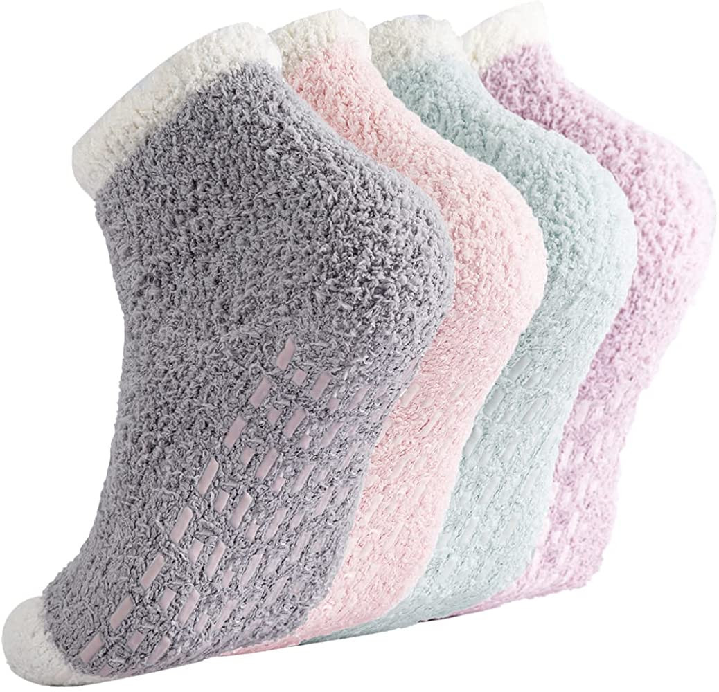 Non Slip Socks Hospital Socks with Grips for Women Grip Socks for Women Fluffy Socks with Grips f... | Amazon (US)