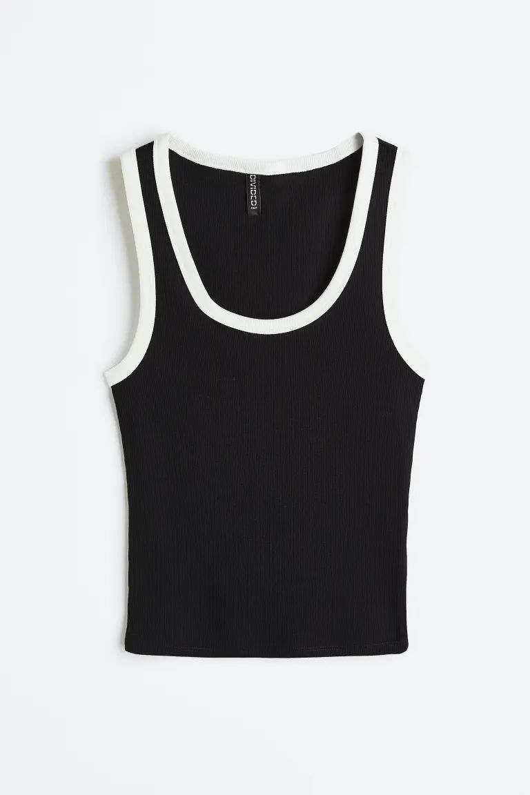 Ribbed cotton vest top | H&M (UK, MY, IN, SG, PH, TW, HK)