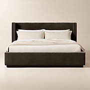 Russell Mink Faux Mohair Upholstered King Storage Bed – 2 Sizes – Custom Material | CB2