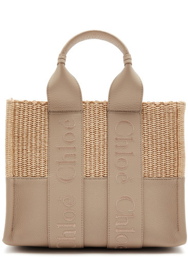 Woody mini raffia and leather tote | Harvey Nichols