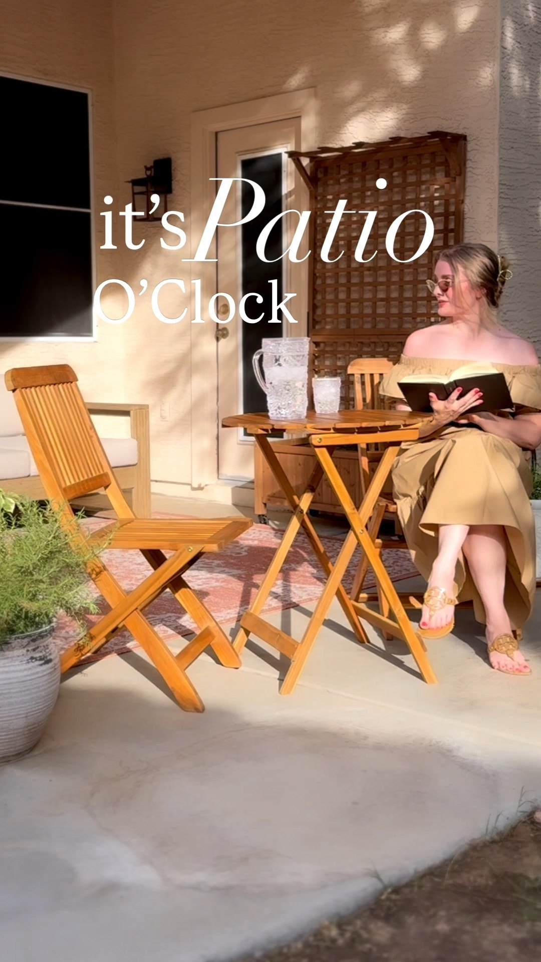 patio season is pretty much year around for me! except, it becomes a monsoon watching spot for me in the summer evenings ⛈️ sharing more of my cozy patio updates soon 🤎

don’t mind the dirt… we don’t have grass during the summer months to save on water 🧘‍♀️

#LTKdayinmylife #LTKHome #LTKootd