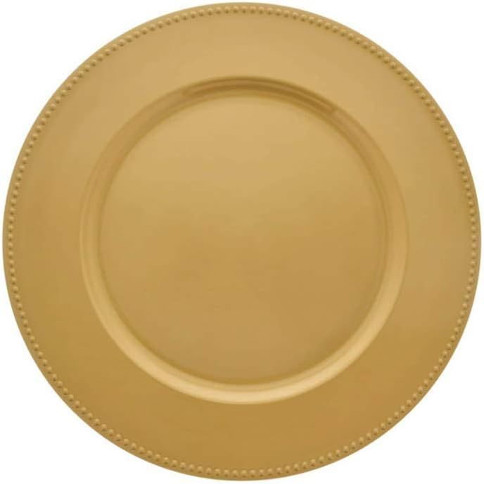 Greenbrier International Charger Plates | Gold Color Beaded Rims | 13 in | Home Décor | Thanksgi... | Amazon (US)