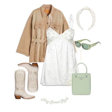 White floral slip dress + khaki denim jacket coastal cowgirl outfit 🌊🌾🐎

#LTKFind #LTKstyletip #LTKFestival
