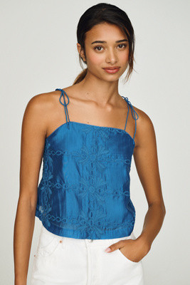 Greylin Embroidered Flounce Top | Anthropologie (US)